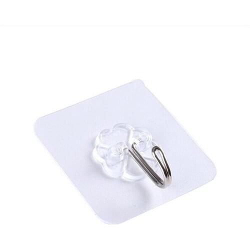 Anti-skid Hooks Strong Transparent Suction Cup Sucker Wall Hooks Traceless Self Adhesive Nail Type Sucker Kitchen supplies