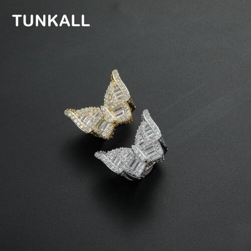 Brass Ring Butterfly Micro pave with AAA CZ Bling Bling Bling Hip Hop Jewelry R029