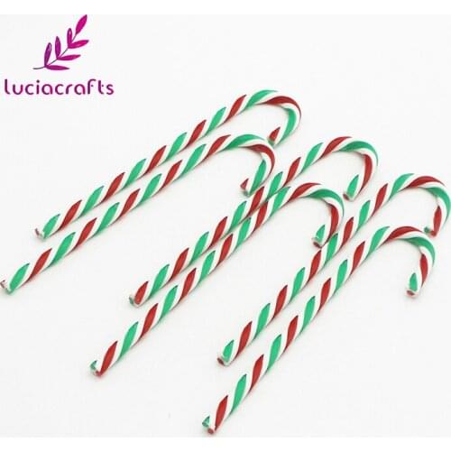 Lucia crafts 6pcs 15cm Acrylic Candy Pendant Crutch Ornament DIY Christmas Tree Hanging Decorations Accessories H0251
