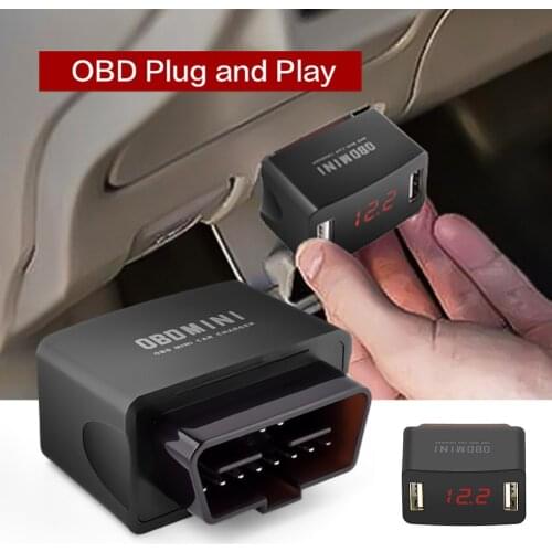 Mini Dual USB Charger Adapter Car OBD Charging Universal 12V 24V LED Voltage Display Car Charger Socket Fast Charging Power New