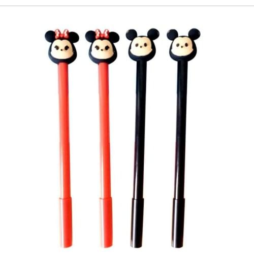 Cartoon Gel Pen Black Gel-Ink Pens 0.5mm Mickey Minnie Modle Promotion Gifts For Office School 100pcs/lot