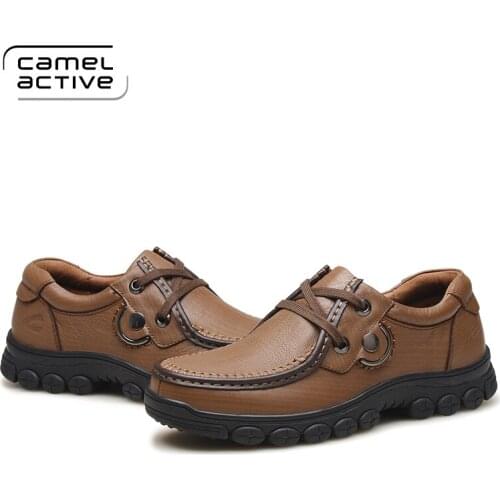 Camel Active New Genuine Leather Hiking Boots Anti-skid Sneakers Men Outdoor Mens Hiking Shoes Waterproof Trekking Trainer Shoes