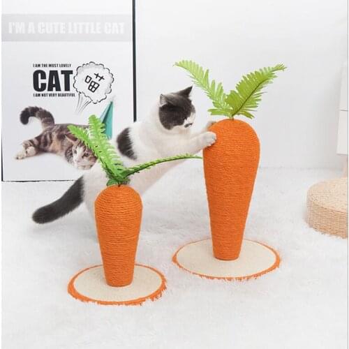 New Fashion Carrot Pet Cat Scratching Board Carrot Shape Toys Strong Sisal Post For Grinding Claws Pet Cat Toy Cat Scratcher