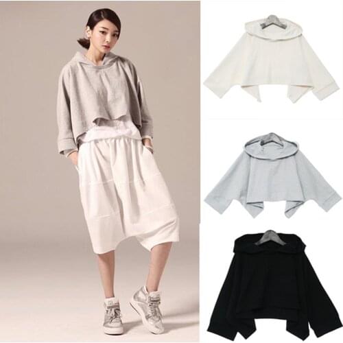 2018 New Spring Female Coat Loose Bat Sleeve Cap Cotton SweaterJackets Womens Clothing 16201