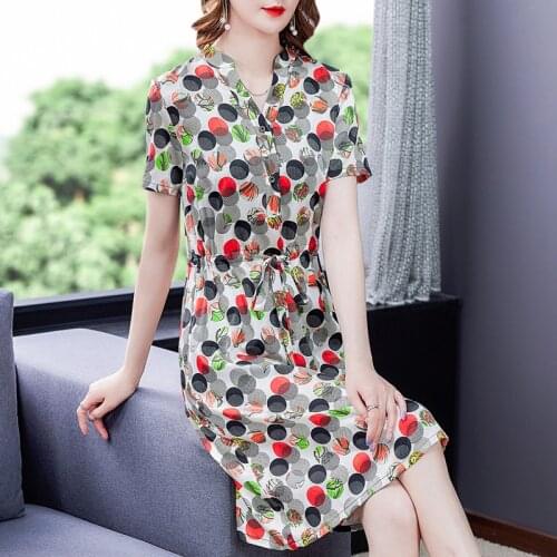 Dot Print Bodycon Silk Midi Dresses 2021 Summer Vintage Satin 4XL Plus Size Short Sleeve Sundress Elegant Women Party Vestidos
