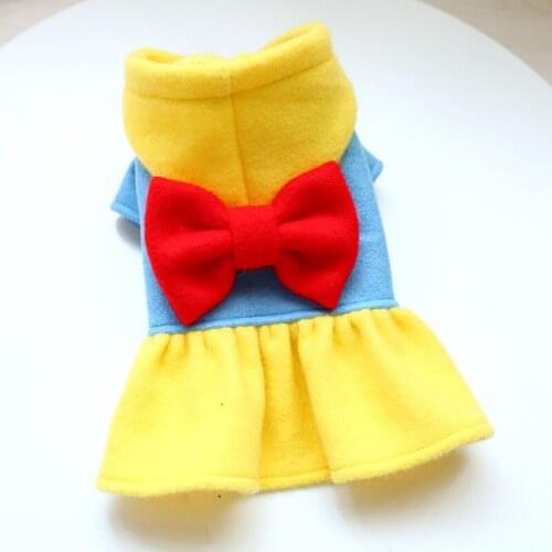 Hoody Dog Clothes Pet Cat Dresses Autumn Winter Warm Color Contrast Cat Clothing for Small Dogs Chihuahua Bowknot Pet Costumes