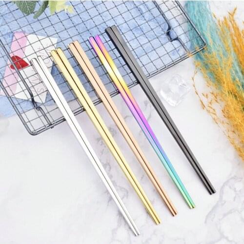 304 stainless steel chopsticks titanium-plated colorful creative tableware, Chinese anti-scalding and non-slip sushi chopsticks