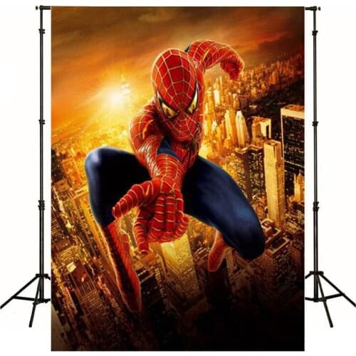 Customize Cartoon Spider Hero Photography Background Live Backdrop Children Birthday Party Decoration Tapestry Photo Studio