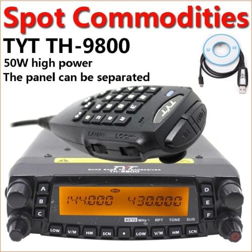 Latest Version TYT TH-9800 Quad Band 29/50/144/430 50W High Power Car Mobile Radio Station