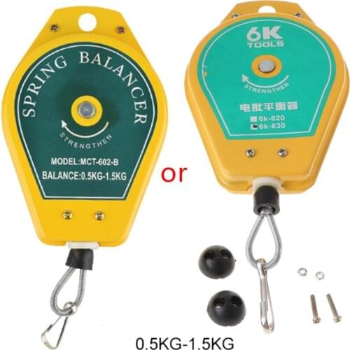 Durable Retractable Spring Balancer Steel Wire Rope Measuring Tool Hook Holder T5UC