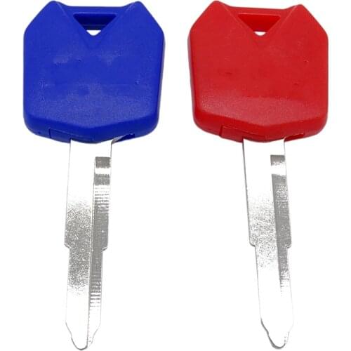 Motorcycle Blank Key Uncut Blade For ZX6R 9R 10R 12R 14R NANJA 600 650 ZZR Motorcycle transponder key blank with blade Blue/Red