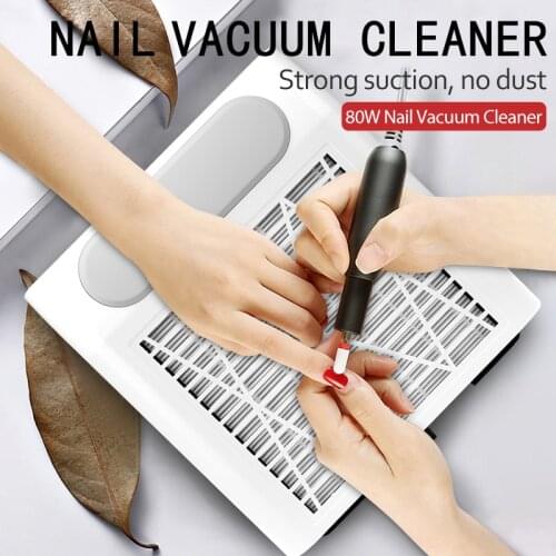 80W Extractor Fan for Manicure Vacuum Cleaner for Nails Dust Extractor Strong Suction Aspirator with Filter Nails Dust Collector