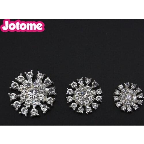 DIY Wedding Invitation Card Decoration Mixed Color Round Crystal Rhinestone Flatback Buttons