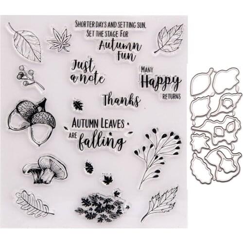 Silicone RUBBER Clear Stamps CUTTING DIES For Scrapbooking STENSICLS LEAVES DIY PAPER Album Cards MAKING EMBOSSING FOLDER MOLD