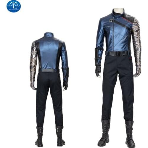 The Falcon and the Winter Soldier Cosplay Superhero Winter Soldier Costume Leather Outfit Men Jackert Halloween Custom Made