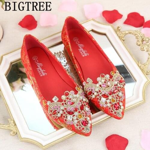 Rhinestone Glitter Shoes Spring Shoes Women Luxury Shoes Women Designers Fashion Pointed Toe Flats Slip On Feminino Ayakkabı