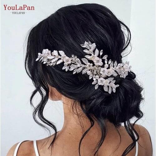 TOPQUEEN HP368 Floral Hair Comb Bridal Hair Comb Hair Accessories Cristal Hair Clips Hair Clip Head Band Bridal Hair Accessories