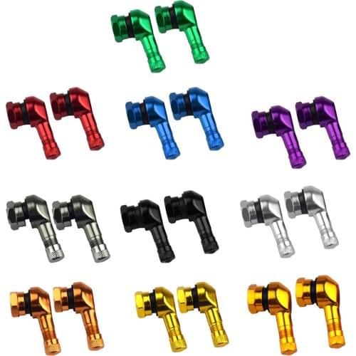 Universal Motorcycle CNC Wheel Tire Valves Stem Cap Air Tire Cover 90 Degree