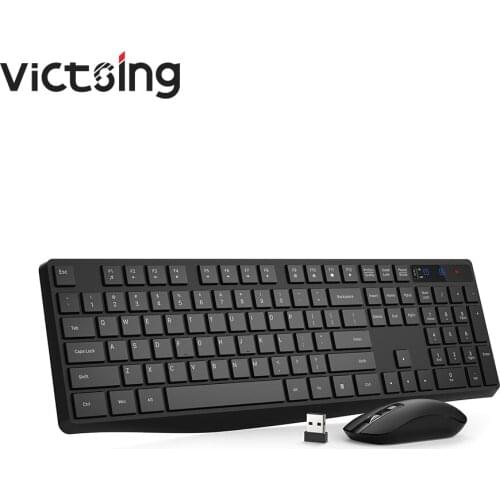 VicTsing PC230 Wireless Keyboard And Mouse Set 2 in 1 USB Receiver 104 Keycaps Keyboard 1600 DPI Mouse Silent Click For Mac Win