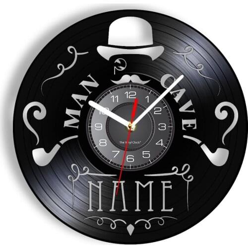 Personalized Your Name Vinyl Album Re-purposed Record Wall Clock Man Cave Home Bar Decor Custom Name Man Cave Retro Wall Clock