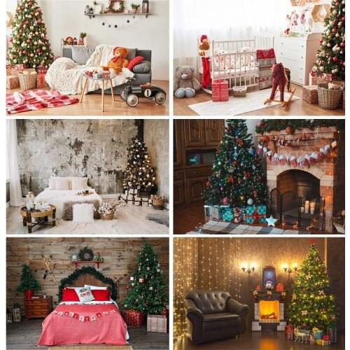 SHUOZHIKE Vinyl Custom Christmas Day Photography Backdrops Prop Christmas Tree Festival Theme Studio Background 201012SHT-03