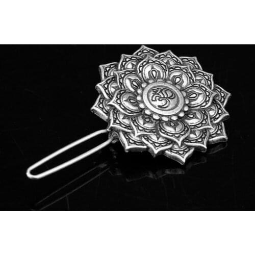Retro Viking s Knots Hairpins Silver Color Rune Mandala Flower Dragon Hair Clips Hairgrips Women Jewelry