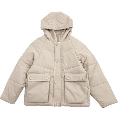 2019 Winter Woman Clothing Slim Warm Hooded Female Coat Solid Plus Size Zipper Short down Cotton jacket Outwear Quilted Jacket42