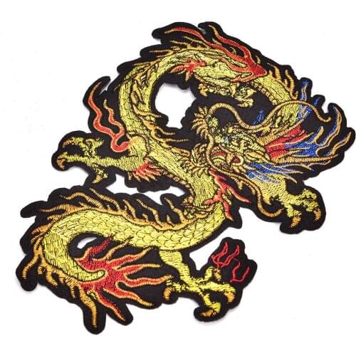 1pc Applique Embroidery Dragon Patches for Clothing Iron On Patches Sticker for Clothing Sewing 24CM