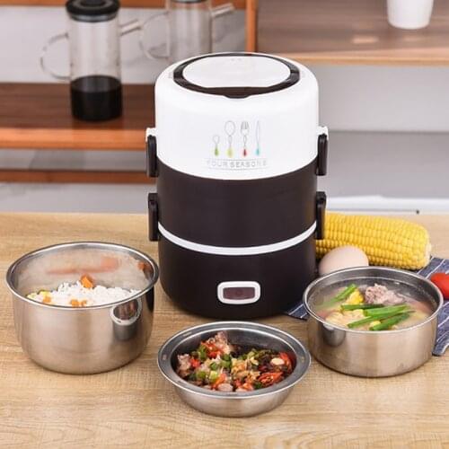 110/220V 1.3/2L Electric Heating Lunch Box Heated Food Containers Steamer Warmer Thermocup Multifunctional Lunch Boxes US EU