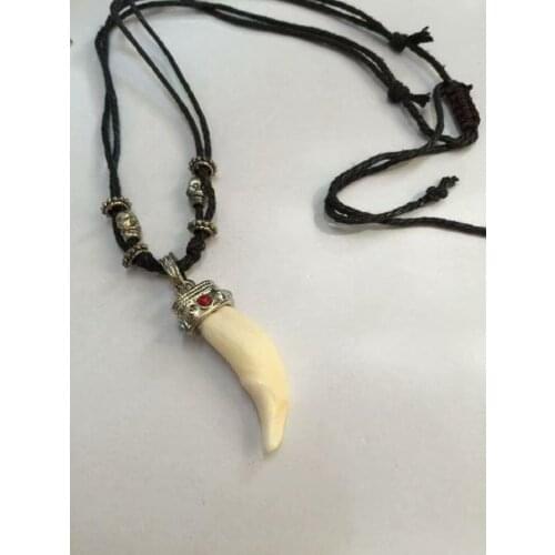 20 pcs Personality Retro Style White Tooth Necklace Mens Popular