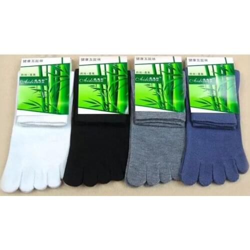 5pair Mens Five Fingers Toe Sports Thin Cotton Bamboo Fibre Socks High Quality Socks for Men Christmas Gift Cosplay Prop