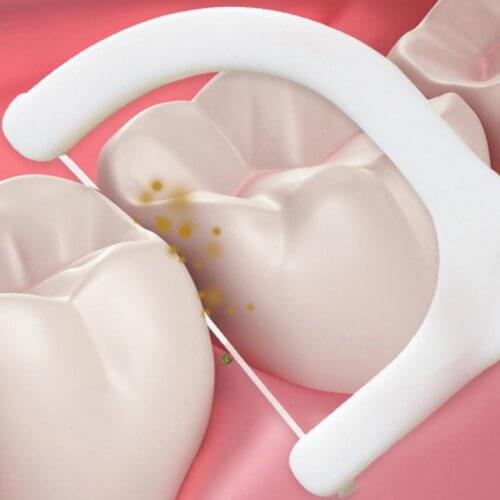 50Pcs/Box Superfine Flosser Ultra Fine Non-drop Hollow Out Dental Floss for Oral Care toothpick stick