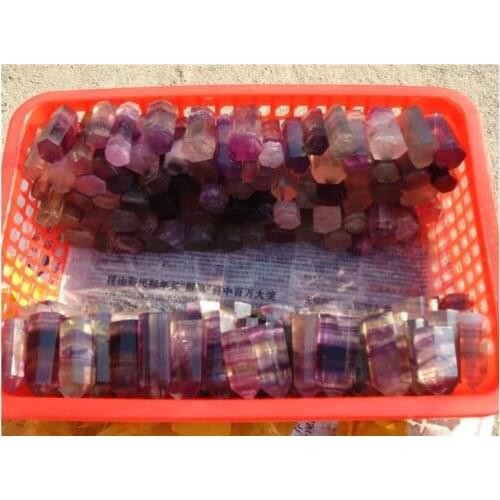 8pcs a lots Natural Stone and Minerals Fluorite Healing Quartz Crystal Healing Single Point Reiki Wand free shipping