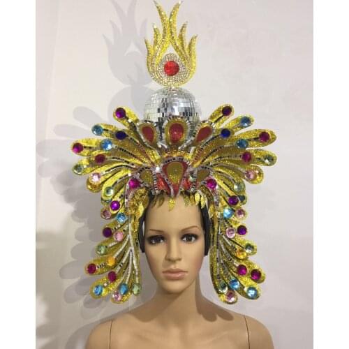 Latin dance Samba accessories Fashion exquisite headdress feathers Delicate dance shows accessories Pharaohs headdress