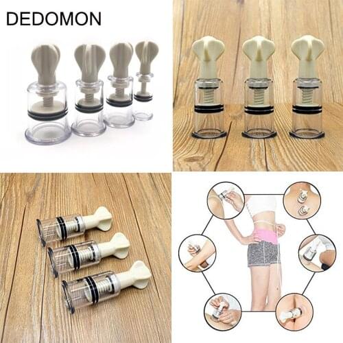 4 Size Rotating Handle Vacuum Body Massage Cans Suction Enhancer Anti Cellulite Acupuncture Vacuum Cupping Cups Nipple Enlarger