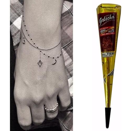 Henna Tattoo Black Henna Carnaval Mehendi Kit Body Painting Art akvagrim Festival Henna Tool with 1pcs tattoo Sticker Face Paint