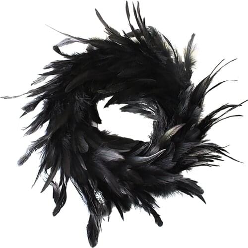 Halloween Wreath Black Feathe Decoration Props Atmosphere With Eye Balls Festival Decorations For Home Party Feather Crown