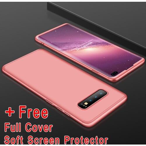 For Samsung Galaxy S10 S10+ Plus S10 5G 3 In 1 Full Body Protective Anti Shock Hybrid Armor Case With Soft Screen Protector