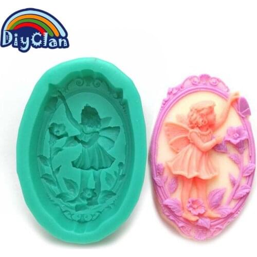 Fairy Girl Silicone Mold For Handmade Soap Cake Pudding Jelly Dessert Mold Angel Candle Chocolate Soap Mould S0118TS