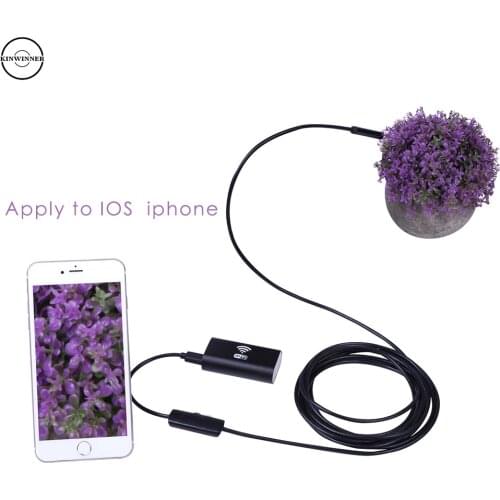 HD WIFI Endoscope Camera IOS Mini Waterproof Soft Cable Inspection Camera 8mm USB Endoscope Borescope Iphone Android