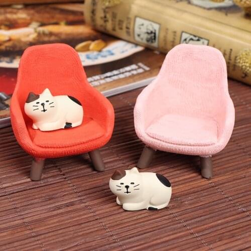 1 Set 1:12 Simulation Small Sofa Stool Chair Furniture Model Toys for Doll House Decoration Dollhouse Miniature Accessories