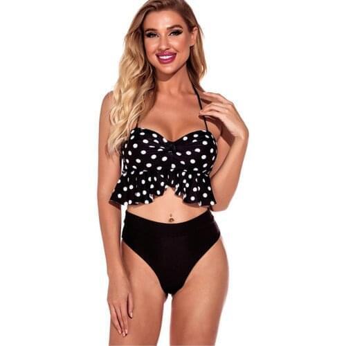 Bikini Set Polka Dot Printing Slevesless Summer Sling Swimsuit 2021 Girl Beach Bathing Suit Swimwear for Women Brazilian Bikini