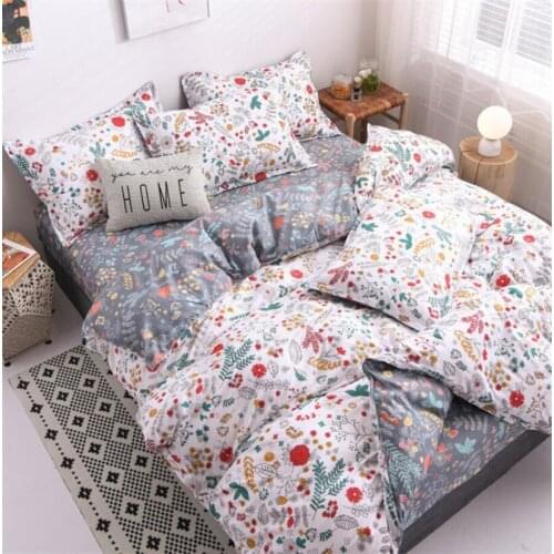 Fashion Bedding Set Flower Printed Duvet Cover Kids Adult Lovely Bed Sheet Twin Full Queen King Size Quilt Cover Set Bedclothes