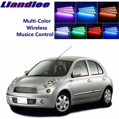 LiandLee For NissanMicra Micra March K12 2002~2010 Car Interior UnderDash FootWell Seat Accent Music Rhythm Ambient Light