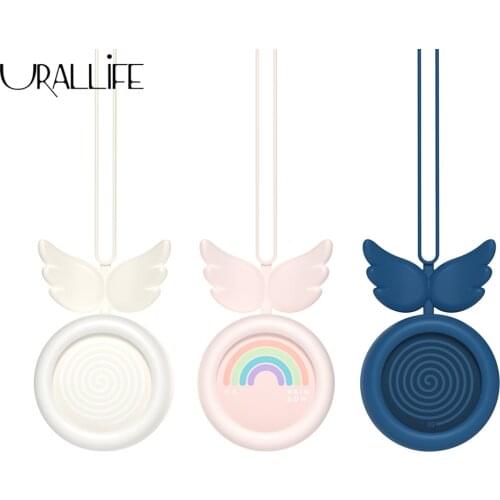 Urallife Mini Fan Rechargeable Necklace Fan Mini Cute Cooler Portable Sports Fan Hanging USB No Leaf Fan Travel Outdoor Office