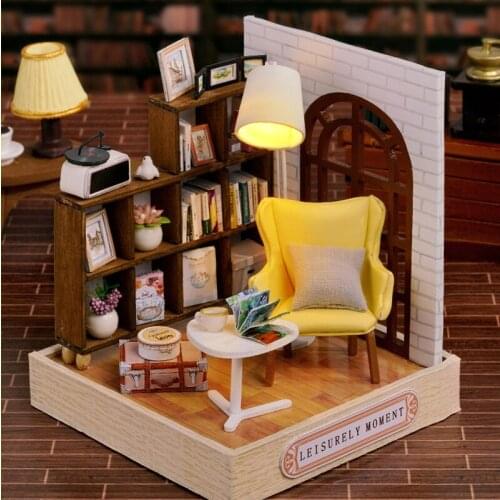 New Dollhouse Diy Furniture Diy 3D Wooden Miniature Dollhouse Toys For Children Kit Birthday Gift For Children Girl Wholesale