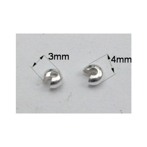 200Pcs Silver Plated Crimp Beads Covers 3mm Jewelry Finding
