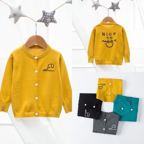 Autumn Toddler Boys Clothes Girls Sweater Cotton Cardigans Kids Jumper Knitwear Childrens Long-Sleeve V-Neck Boys Sweater Coat