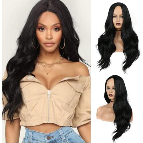 Wigs for Women Deep Body Wave Synthetic Heat Resistant Long Wig Natural Black Ash Blonde Pink Cosplay