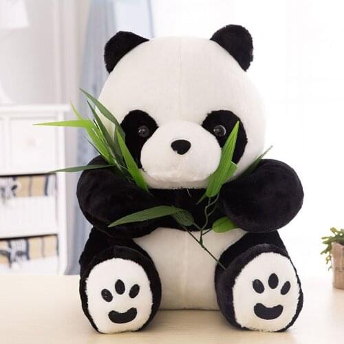 9-50cm Lovely Panda Plush Toys With Bamboo Leaves Bear Pillow Soft Cartoon Animal Stuffed Pendant Funny Doll Kids Birthday Gifts